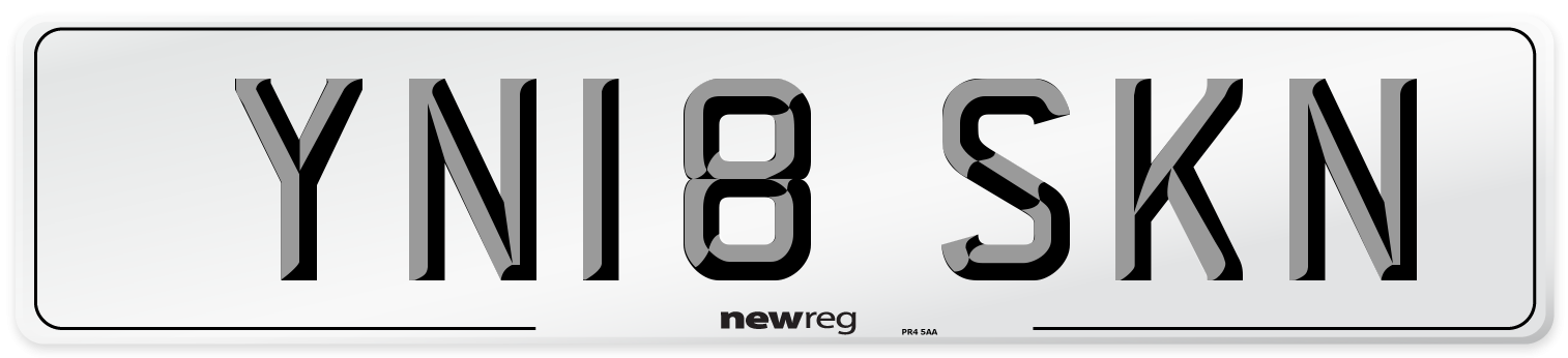 YN18 SKN Number Plate from New Reg